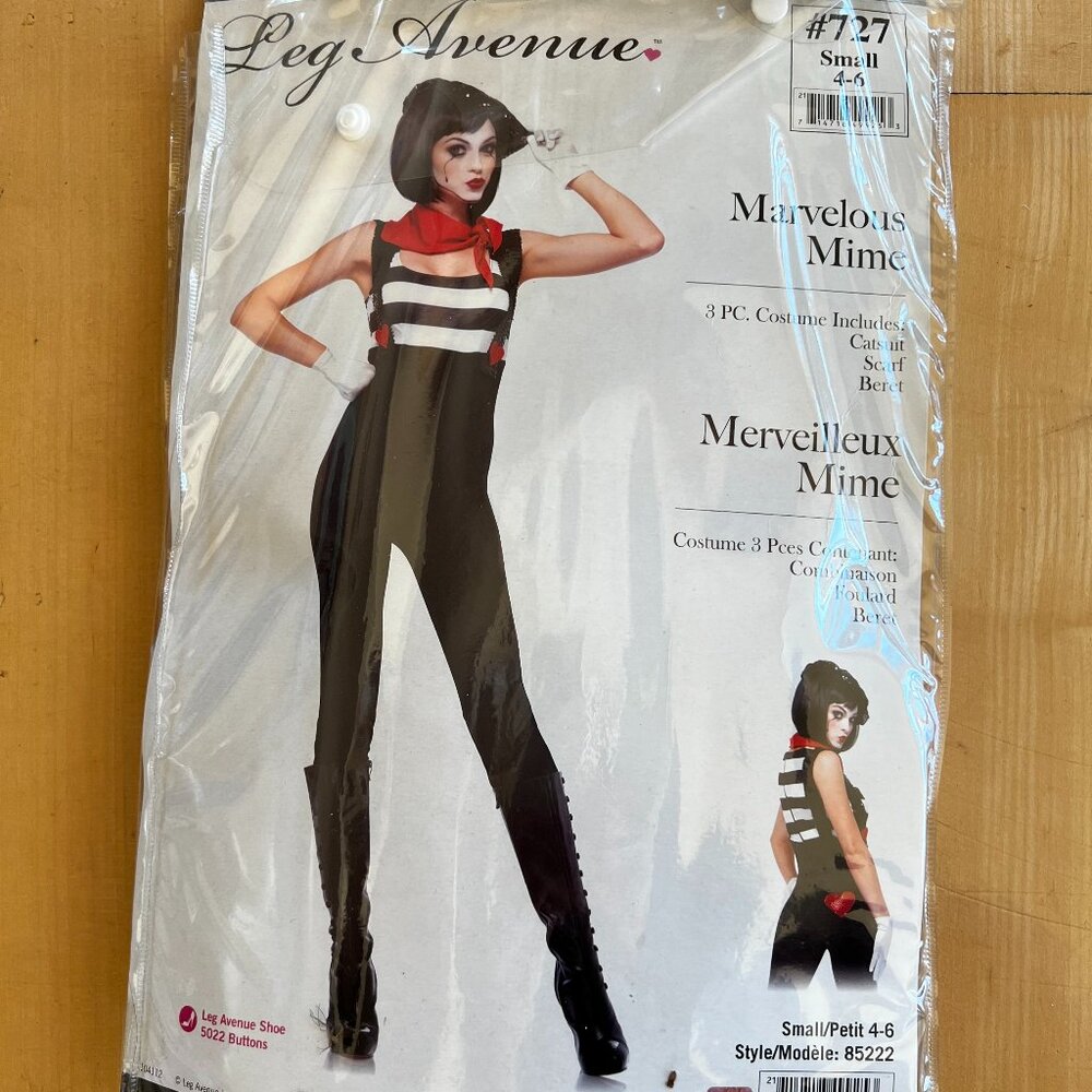 Leg Avenue Women's Marvelous Mime Costume Sexy Halloween Costume. Cosplay Size S